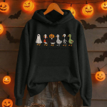 Naiste mood vabaaja pikkade varrukatega, tr&uuml;kitud &uuml;mmarguse kaelusega kapuutsiga taskutega s&auml;rk L