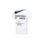 Nike Big Swoosh Retro Kirjalogo Prindiga Spordiklassikaline &Uuml;mmarguse Kaelusega L&uuml;hikeste Varrukate T-s&auml;rk Langenud &Otilde;lgadega Meeste Topid Valge DZ2882-100 XL