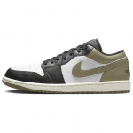 Air Jordan 1 Low Black Toe Medium Olive Meeste tossud Roheline Valge 553558-092 47.5