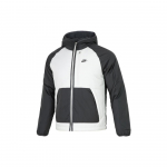 Nike Plekitud Disain Br&auml;ndi Logo Tr&uuml;kitud Pikkade Varrukatega Kapuutsiga Puuvillane Jakk Meeste Jakk Must Hall DD6858-070 L