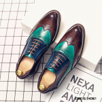 Moodne Briti Disainer V&auml;rviline Segu Terava Otsaga Brogue Nahast Kingad Madalad Meestele 2025 &Uuml;likonna Ametlikuks Pulma Balli Oxford Zapatos Hombre 6.5