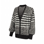 Vans Valerie Ruuduline Mood Mugav Mitmek&uuml;lgne V-kaelusega Kootud Kampsun Naiste topid Must VN000HJ8BLK L