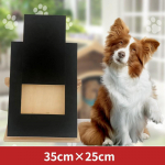 Reguleeritav puust koera k&uuml;&uuml;nekraapija ja kraapimislaud toidukausi s&ouml;&ouml;turiga 35x25 cm must
