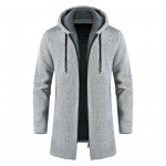 Meeste kampsunid mantel S&uuml;gis Talv Uus soe t&otilde;mblukk Keskmine pikk sametkardigan Kampsunid Meeste vabaaja kudumid Palus kampsun mantel Meeste riided 5XL helehall v&auml;rv