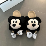 &Uuml;hes&otilde;nalised kolmem&otilde;&otilde;tmelised Mickey paksude talladega kohevad sussid s&uuml;gis-talvine mood multifilmiv&auml;lisr&otilde;ivad soojad t&uuml;drukute poolsaapad puuvillased sussid 35 must