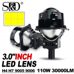 2 tk 3,0-tollist Bi-LED-projektori objektiivi, halo-tuled, H4, H7, 9005, HB3, 9006, HB4 auto esituled, Hella 3R Angel Eyes, kaugtuled, LED-autotulede komplektid