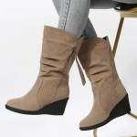 Moodsad Vintage kunstsuede kiiluga pahkluusaapad naistele 2024 S&uuml;gis Talv Soojad pl&uuml;&uuml;sist madala kontsaga l&uuml;hikesed saapad Naised libistatavad cowboy saapad 35 khaki