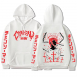 Anime Chainsaw Man Makima Naljakalt Tr&uuml;kitud Kapuutsiga Meeste Naiste Pikkade Varrukatega Hupparid Vintage Dressipluus Harajuku Unisex Streetwear M