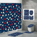 4TK Du&scaron;ikardinakomplektid Du&scaron;ikardina ja Vaipadega WC-kaane Vaip U-kujuline Matt ja Vannimatt Vannitoakomplekt 12 Konksuga One Size