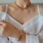 Naiste lame paks kihiline kaelakee gold bracelet