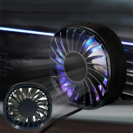 2025-Uue Auto USB Ventilaator, Autoventilaator, LED Valgus, &Otilde;huvoolu Reguleerimine 3 Tasandil, must