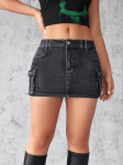 2025 Retro Elastne Kitsas Naiste Denim T&ouml;&ouml;riietuse Seelik Large must