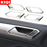 For Volkswagen T-Roc TROC 2018-2023 Stainless steel Inside Door Handle Bowl Cover Trim Frame Decoration Inner Car 4pcs sliver sticker