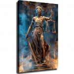 Lady Justice Canvas Wall Art, Legal Principles Themis Blindfolded Holding Canvas Framed Poster, for Home Office Decor (Framed,20&times;30 inch) 12L" x 8W"