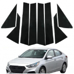 For HYUNDAI Verna Accent Solaris window decoration, side door frame, bright black center pillar sticker 18-22 8pcs
