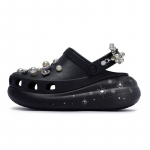 Crocs Classic Crush 811 Valmistatud Secret Moon Bow P&auml;rlketi Augud Kingad Unisex Must ja Valge 39-40 must