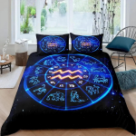 T&auml;htkujude Voodipesukomplekt Kaksteist T&auml;htkuju Tekikoti Komplekt Poistele T&uuml;drukutele Astroloogia Tekikatted Komplekt 2/3 tk Boheemlaslik Stiil Duvet Cover Set&EU Single(135x200cm) blue