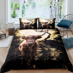 Multikas m&auml;giveise tekikate L&auml;&auml;ne taluloomade voodipesukomplekt Pull veis tekikate Piimaveise prindiga tekikate Kuninganna EU Single(135x200cm)