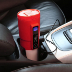 Temperature Control coffee Mug Electric Heated Travel 12V Stainless Steel Tumbler Heating Car punane