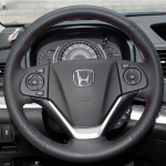 For Honda CR-V CRV 2012 2013 2014 2015 2016 Hand-stitched non-slip black Leather car Steering Wheel Cover 1