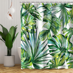 Troopilise Rohelise Taimede Lehtedega Du&scaron;ikardina Komplekt Konksudega Džungli Du&scaron;ikardin Sobib Vannitoa Kardina Kaunistuseks 2pcs*90x180cm