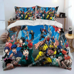 Anime My Hero Academia Izuku Deku Voodipesukomplekt 3D-tr&uuml;kiga Sobib Magamistuppa Tekikoti komplekt Padjap&uuml;&uuml;ridega Laste Kodu-tekstiil 150*200cm 3pcs