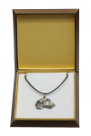 Irish Wolfhound - Dog necklace in gift box, silver-plated locket for dog fan, striking pendant by Art-Dog brand