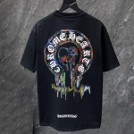 8936 CHROME HEARTS 2026 Suvi Uus K&otilde;rge Kvaliteediga Puuvillane &Uuml;mmarguse Kaelusega L&otilde;tv Suur Suurus Meeste ja Naiste T-s&auml;rk Paaride T-s&auml;rk S must