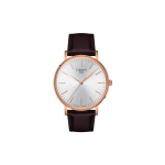 TISSOT Meishi kollektsiooni kvartsliigutusega meeste k&auml;ekell 40mm H&otilde;bedane sihver Roostevabast terasest korpus Nahkrihm T143.410.36.011.00 Brown Strap