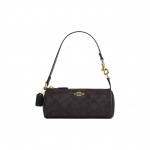 Coach Nolita 20 Logo T&otilde;mblukuga Sulgemine PVC Ja Nahast K&auml;ekott V&auml;ike Naiste k&auml;ekotid Tume-Pruun CW809-IMXAQ Basic Set (Bag+Dust Bag)