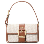 Michael Kors Mk Colby reguleeritava &otilde;larihmaga nahast kott naistele kott Vanilla-White Acorn-Brown 30S4GBAL2V-VANILLA/LUGGAGE Basic Set (Bag+Dust Bag)