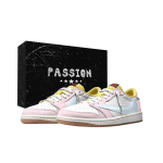 Jordan x Travis Scott Air Jordan 1 Hall Sinine Konksu Karbi Libisemiskindel Madal Top Vintage Korvpallijalatsid Naiste DZ4137-700(Meeskond2042- ) 35.5