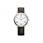 Tissot Elegance Series Kvartsmehhanismiga 30 Meetrit Veekindel Kell 31 Mm Valge sihverplaadi Roostevabast terasest korpus Nahast rihm T063.209.16.038.00 Silver Watch Case