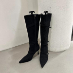 Vintage Naiste Terava Otsaga L&auml;&auml;nelikud P&otilde;lvp&uuml;ksid Soojad L&uuml;hikesed Pl&uuml;&uuml;sist Pikk Saapad K&otilde;rged Kontsad Strippari Kingad Botas Mujer 35