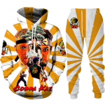 Naljakas Cobra Kai 3D-prindiga spordidress Meeste lahe kapuuts/p&uuml;ksid/&uuml;likond Hip Hop 2022 moodne pikkade varrukatega s&ouml;rkimine spordir&otilde;ivaste sportlik komplekt 2XL beež