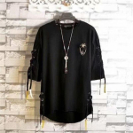 Suvised Techwear meeste T-s&auml;rgid Harajuku Y2k Trendikas Streetwear Hip Hop Punk Mehed Naised Kooli&otilde;pilane XL must