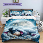 Armas Sinine Eeyore ja Karupoeg Puhh Prindiga Voodipesukomplekt &ndash; T&auml;iuslik Laste Magamistoa Kaunistamiseks. 135x200cm