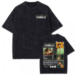 Laulja Camilo La Tribu Albumituur Merch T-s&auml;rgid Mehed Naised Gooti Hip Hop Vintage Pesitud T-s&auml;rk Puuvillane Vabaaja T-s&auml;rk S