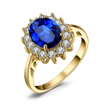 JewelryPalace printsess Diana loodud sinise safiiriga 925 h&otilde;bedast kihlas&otilde;rmus rubiiniga, naturaalse amet&uuml;sti, tsitriini, sinise topaasiga 7 blue