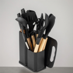 Silikoonist k&ouml;&ouml;gitarbed 19-osaline noakomplekt K&ouml;&ouml;giriistad hoiustamisega Spaatel Lusikas Kaabits L&otilde;ikelaud black kitchenware 19-piece set