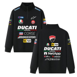 Ducati Corse MotoGP v&otilde;idus&otilde;idu poolzipiga dressipluus, meestele ja naistele, must, &uuml;le suuruses, t&auml;ieliku sponsoritr&uuml;kiga t&auml;navar&otilde;ivastus pullover M black