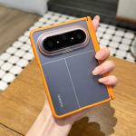 Huawei Pura X Max'i jaoks &Uuml;mbris Matta L&auml;bipaistev Akr&uuml;&uuml;l Nahatunnetusega K&otilde;va Kate Varustatud Keskse Telje Hinge Kaitse&uuml;mbrisega Huawei Pura X Max oranž