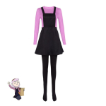 The Owl House Cos Ruumi Puuvill Ruth Rohelised P&uuml;ksid Hunter Cosplay Kost&uuml;&uuml;m Beige Dress,140cm/55.12in pink
