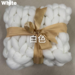 Suur pehme paksult kootud paks villane tekk mitmek&uuml;lgsete v&auml;rvides hubaseks mugavuseks white,60x60cm