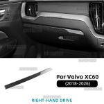 S&uuml;sinikkiudstiilis sisekleebis Volvo XC60 2018-2026 kaass&otilde;itja triipude katteviimistlusele LHD black carbon must