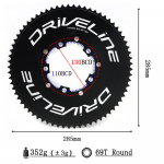 DRIVELINE CNC 69T/75T maanteejalgratta TT hammasratas 11S 110/130BCD 69T