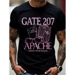 Must T-s&auml;rk Gate 207 Apache Arena Tuur 2025 26 Graafilise Prindiga Kohvri, Kokteili ja Klaaside Disainiga Kontsertideks ja &Uuml;ritusteks L must