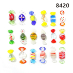 18 tk Vintage Mini Murano Klaasist Kommi Kaunistust K&auml;sit&ouml;&ouml; Armsad Segatud J&otilde;ulukommid Kodu Laua Kaunistuseks Festivali Peo Kingitused about 3.5cm 18pcs beige