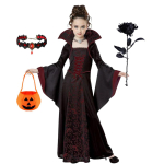 Halloweeni t&uuml;drukute kummitus pruudi v&otilde;rkkost&uuml;&uuml;m T&uuml;drukute printsessikleit Esituskost&uuml;&uuml;m Must &otilde;htukleit 140cm black