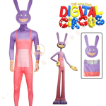 25COSIN STOCK H&auml;mmastav Digitaalne Tsirkus Jax Cosplay Kost&uuml;&uuml;m Multikakost&uuml;&uuml;m Kombinesoon Pomni Halloweeni Pidu Lastele T&auml;iskasvanute Cospl Kids 110CM pink